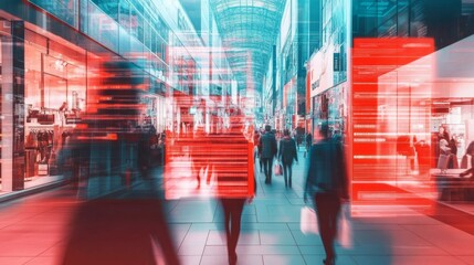 Poster - A sophisticated mall security system uses facial recognition and big data analysis to detect threats, ensuring safety for visitors, shoppers, and staff at all times for a secure environment