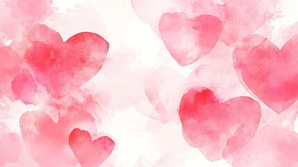 Poster - Creating soft watercolor strokes studio art piece creative space artist's perspective delicate pink heart