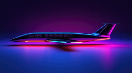Poster - Sleek and futuristic air taxi on a rich purple background, symbolizing the rise of autonomous flight.
