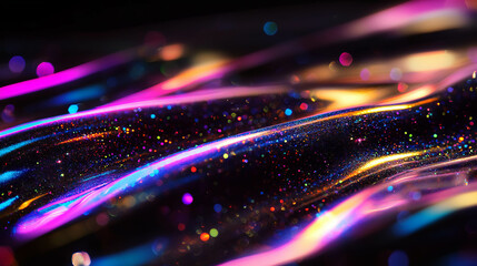 Poster - Vibrant rainbow light background with iridescent highlights for creative design