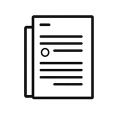 documents line icon on white and transparent background., png.