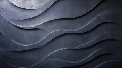 Poster - Abstract concrete background with textured wave carvings for modern design