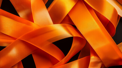 Fototapete - Vibrant abstract background with overlapping orange tape strips for creative design