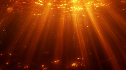 Poster - Sepia light rays underwater scene for ambient design
