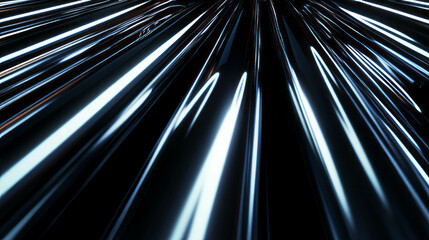 Poster - Shiny chrome pipes with smooth reflections for industrial and modern design backgrounds
