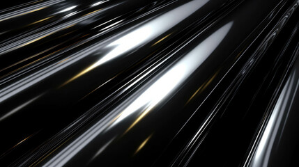 Poster - Shiny chrome pipes with smooth reflections - futuristic industrial design concept for background