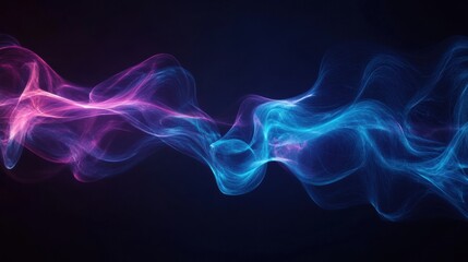 Aufkleber - Glowing gas swirls create an abstract flow of energy in darkness. Generative AI