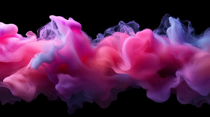 Fototapete - Abstract organic smoke shapes creating colorful flowing background