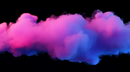 Poster - Vivid smoke with pink and blue gradients on black background for creative projects