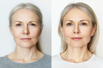 Poster - Body shape transformation journey highlighting realistic medical photography techniques during a personal wellness process. Generative AI