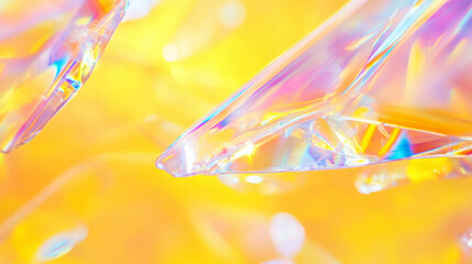 Poster - Colorful abstract background with soap streaks on ice crystal reflecting light