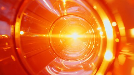 Poster - warm amber glow with vintage lens flare for design and creative projects