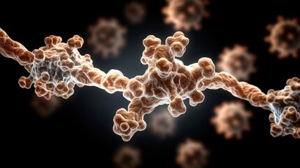 Poster - Microscopic view of a chromosome structure with floating influenza virus in high fidelity imaging