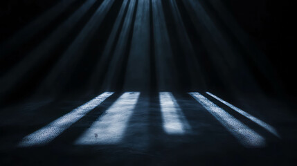 Poster - Enigmatic spiderweb in dramatic spotlight for mystical designs and concepts