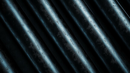 Poster - Industrial steel pipes background with dark grey texture