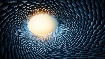 Aufkleber - Digital voxel cubes in a hole with light at the end creating an abstract 3d futuristic scene