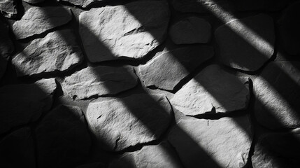 Poster - Rustic stone wall with dramatic light and shadow texture for backdrops