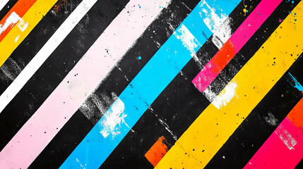 Poster - Vibrant striped background with diagonal lines for modern design