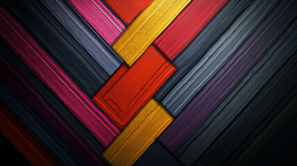 Poster - Abstract geometric background with colorful striped and zigzag patterns