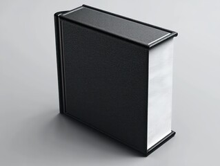 Poster - Sleek Black Textured Book Mockup Slightly Open Minimalist Design 3D Rendering