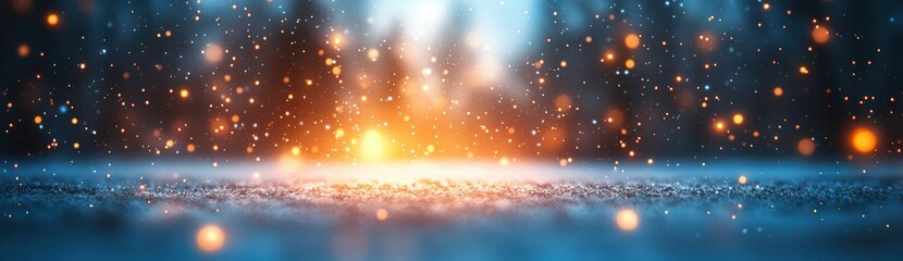 Poster - Winter Wonderland with Falling Snowflakes and Bokeh Lights
