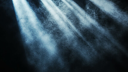 Poster - Sunlight illuminating dense fog creating ethereal atmosphere