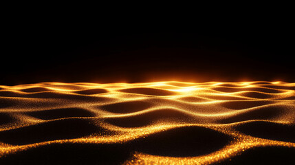  - Sunlight reflections on golden sand dunes at sunset