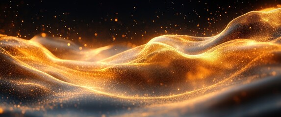 Poster - Luxurious Gold Abstract Background with Smooth Curves and Dynamic Lines for Elegant Wallpaper and Modern Graphic Design