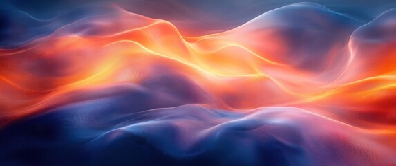 Aufkleber - Abstract Wave Pattern with Gradient Colors in Digital Art Style