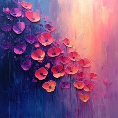 Aufkleber - Vibrant Abstract Floral Watercolor Painting with Soft Brush Strokes and Dreamy Garden Atmosphere