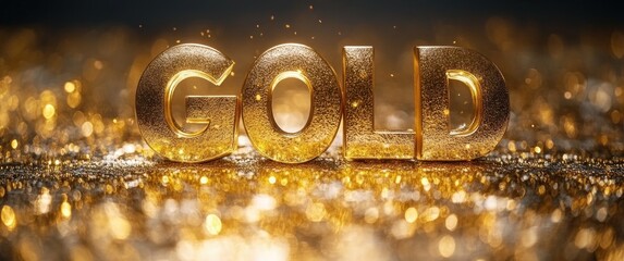 Poster - Luxury Gold Background with Smooth Gradient and Elegant Serif Font for Modern Graphic Design