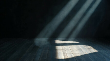 Poster - Vintage light streaming onto wooden floor creating a romantic ambiance