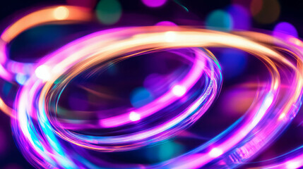 Poster - Vibrant swirling lights with vintage glow for creative design and backgrounds