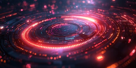 Poster - Futuristic Technology Abstract Background with Geometric Shapes and Glowing Lines for Digital Innovation