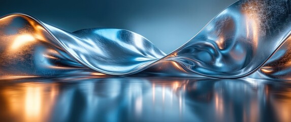 Fototapete - Futuristic Abstract Metallic Circuit Board Design with Sleek Silver Textures and Soft Gradients for Technology Background