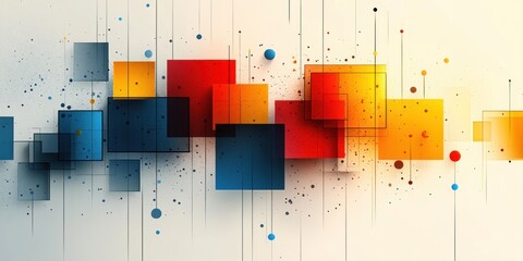 Poster - Abstract Geometric Shapes Modern Technology Design with Minimalist Style, Innovation and Creative Composition