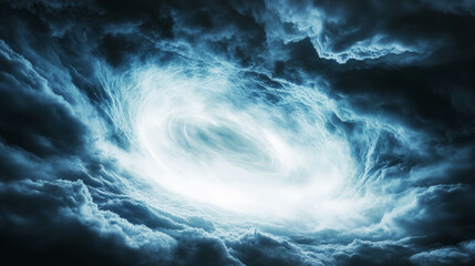 Poster - Mysterious swirling vortex of white light amidst dark clouded sky
