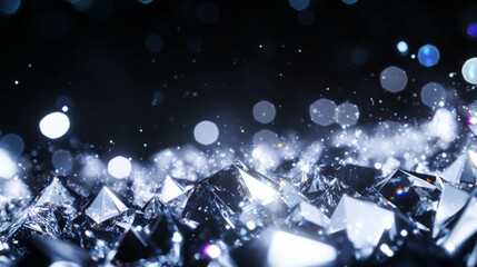 Poster - Shimmering white light reflections on faceted surface for elegant background design
