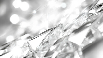 Poster - Ethereal white light reflections on crystal facets for elegant decor and design