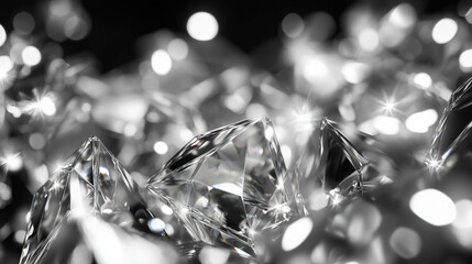 Poster - Sparkling light reflection on faceted gemstones for elegant design