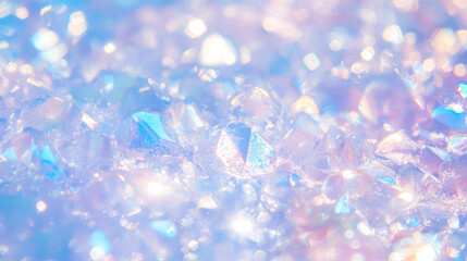 Poster - Icy glimmering background with reflective white light and crystal shine