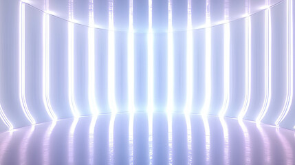 Poster - Futuristic abstract room with vertical white light lines for modern design inspiration