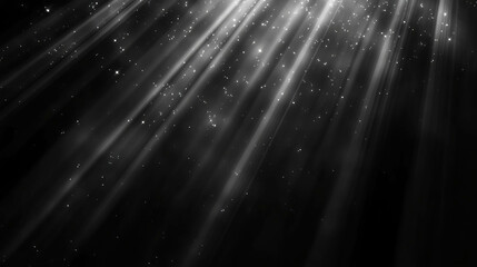 Poster - Ethereal white light background with radiant beams in darkness for creative designs
