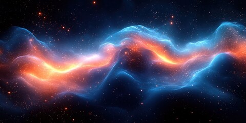 Aufkleber - Dynamic Abstract Sound Wave Visualization Modern Digital Art Glowing Blue Teal Gradient Technology Background