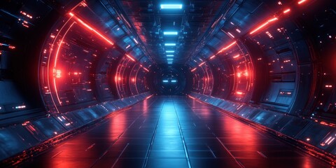 Aufkleber - Futuristic Digital Abstract Art with Neon Blue and Black Technology Design Dynamic Lines and Geometric Shapes Light Effect