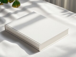 Poster - Minimalist White Book with Bookmark Clean Elegant Design Mockup