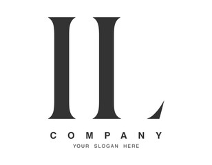 Aufkleber - IL logo design. Initial letter i and l serif font style. Creative classic company name typography. Trendy logotype or identity.