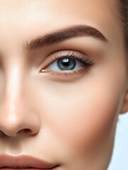 Aufkleber - Close up of a womans face with contrasting features illustrating age and beauty treatment concepts. Generative AI