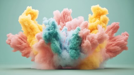 Aufkleber - Colorful smoke swirling on a green background with abstract generative ai art concept