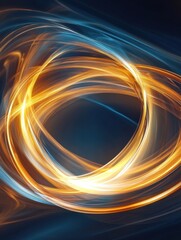 Leinwandbilder - Abstract representation of agreement and business trust through swirling light patterns in dark background. Generative AI